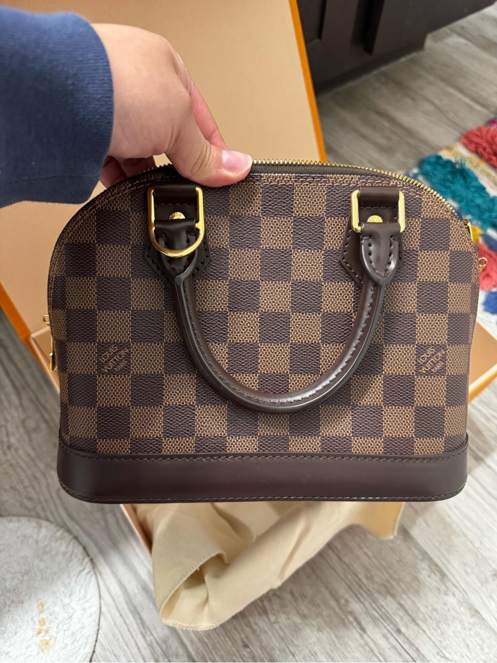 Louis Vuitton Brown Damier Ebene Alma BB Satchel